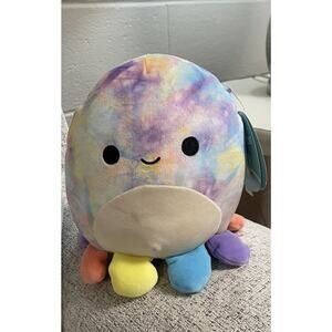 Squishmallows Official 8 inch Pedi the Rainbow Tie-Dye Octopus